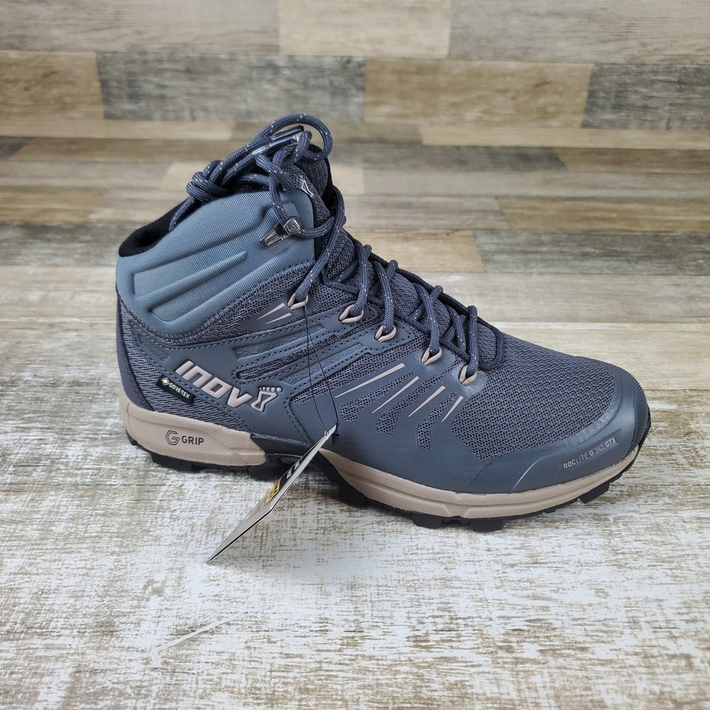 Inov-8 Roclite G 345 GTX V2 Womens Hiking Shoes Sz 9 Graphite Taupe Mesh Lace Up